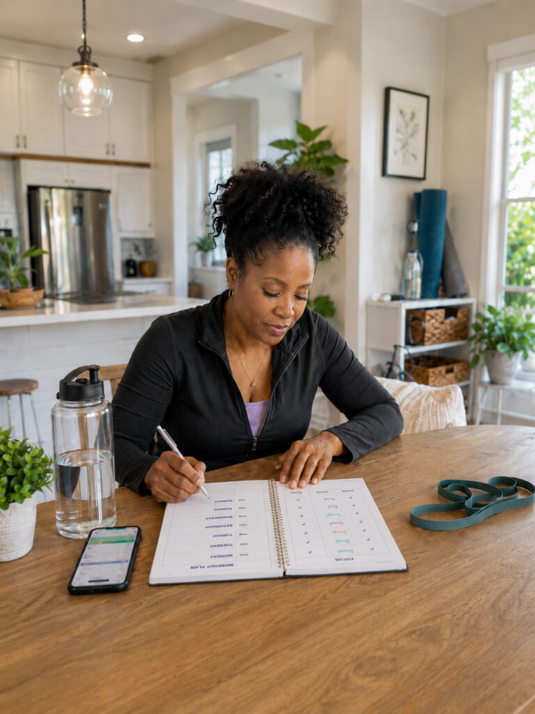 Edmonton adult preparing workout plan